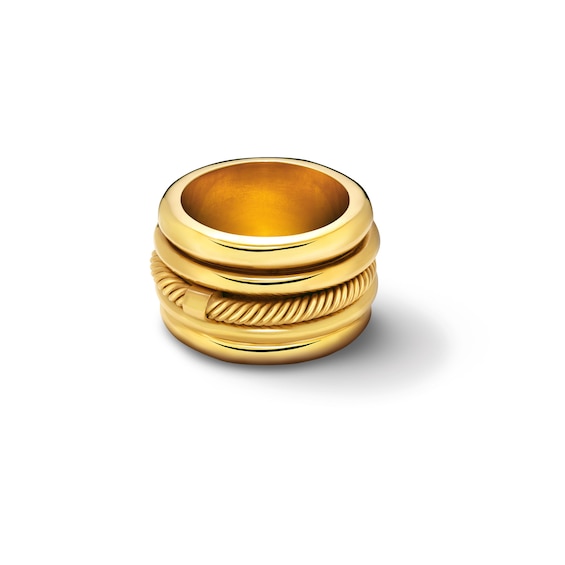 Zales x Soko Uzi Statement Ring Brass with 24K Gold Plate