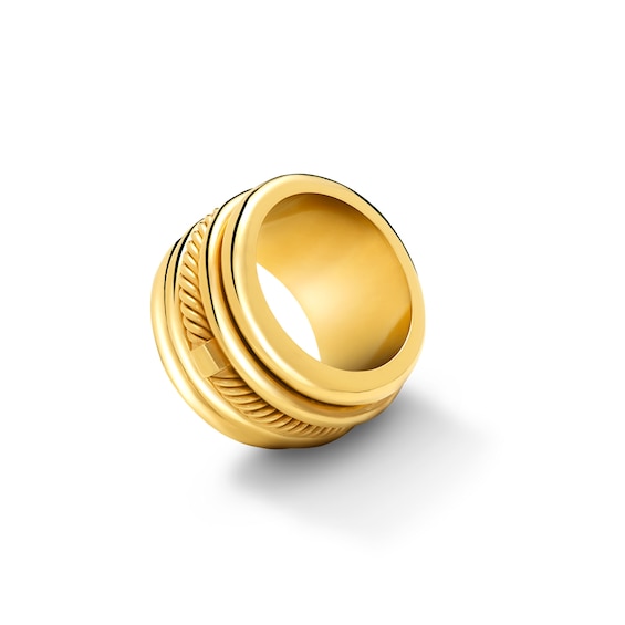 Zales x Soko Uzi Statement Ring in Brass with 24K Gold Plate
