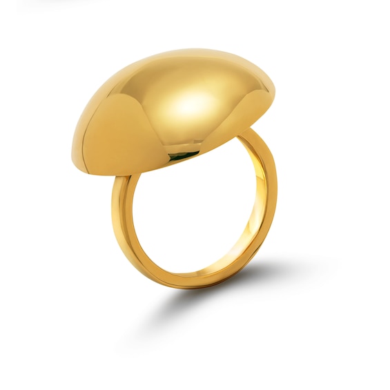Zales x Soko Obiti Medallio Ring in Brass with 24K Gold Plate