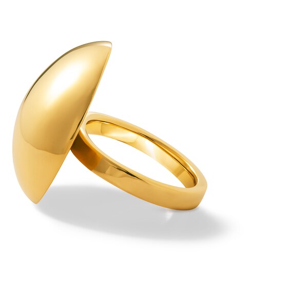 Zales x Soko Obiti Medallio Ring in Brass with 24K Gold Plate