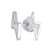 Thumbnail Image 1 of Lab-Created Opal Solitaire Lightning Bolt Stud Earrings in Sterling Silver