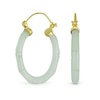 Thumbnail Image 1 of Jade Bamboo Hoop Earrings in Sterling Silver with 14K Gold Plate