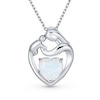 Thumbnail Image 1 of Heart-Shaped Lab-Created Opal Motherly Love Pendant in Sterling Silver - 16"