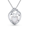 Thumbnail Image 2 of Heart-Shaped Lab-Created Opal Motherly Love Pendant in Sterling Silver - 16"
