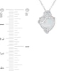 Thumbnail Image 3 of 12.0mm Heart-Shaped Lab-Created Opal and Cubic Zirconia Rose Overlay Pendant in Sterling Silver - 16"