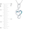 Thumbnail Image 3 of Blue Lab-Created Opal Inlay Treble Clef Music Note Pendant in Sterling Silver