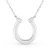 Thumbnail Image 2 of Lab-Created Opal Horseshoe Necklace in Sterling Silver
