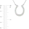 Thumbnail Image 3 of Lab-Created Opal Horseshoe Necklace in Sterling Silver