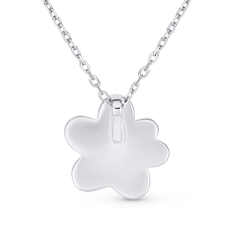 Main Image 2 of Blue Lab-Created Opal Inlay Paw Print Pendant in Sterling Silver
