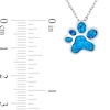 Thumbnail Image 3 of Blue Lab-Created Opal Inlay Paw Print Pendant in Sterling Silver