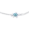 Thumbnail Image 2 of Blue Lab-Created Opal Inlay Turtle Double Chain Bracelet in Sterling Silver - 10"