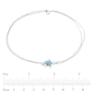 Thumbnail Image 3 of Blue Lab-Created Opal Inlay Turtle Double Chain Bracelet in Sterling Silver - 10"