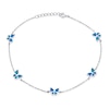 Thumbnail Image 1 of Blue Lab-Created Opal Inlay Butterfly Station Bracelet in Sterling Silver - 10"