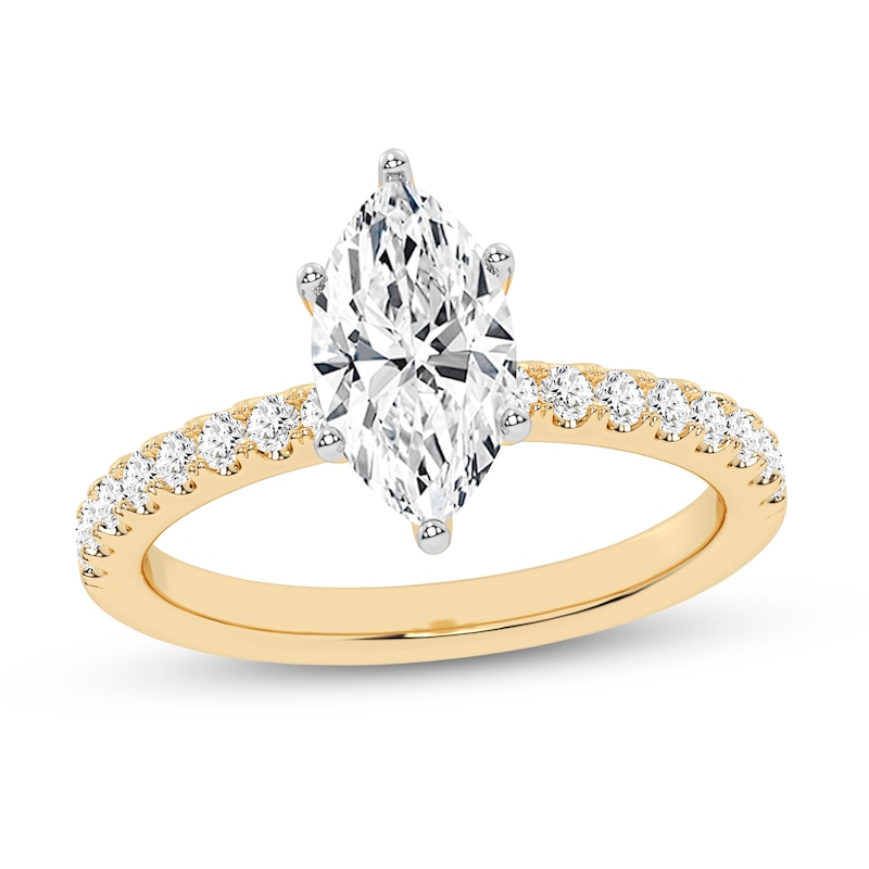 1-3/4 CT. T.W. Certified Marquise-Cut Lab-Created Diamond Engagement Ring in 14K Gold (F/VS2)