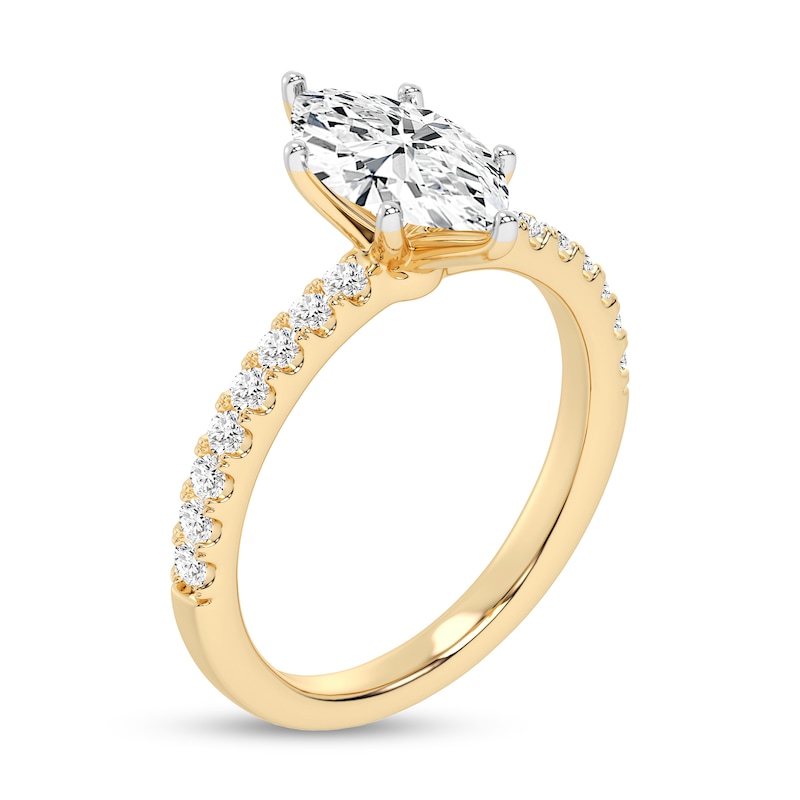 1-3/4 CT. T.W. Certified Marquise-Cut Lab-Created Diamond Engagement Ring in 14K Gold (F/VS2)