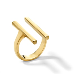 Zales x SOKO Double Bar Ring in Brass with 24K Gold Plate