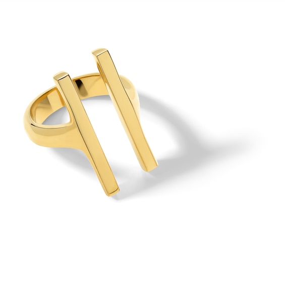 Zales x Soko Double Bar Ring Brass with 24K Gold Plate