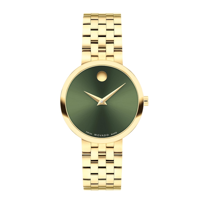 Main Image 1 of Ladies' Movado Museum® Classic Gold-Tone PVD Watch with Green Dial (Model: 0607942)