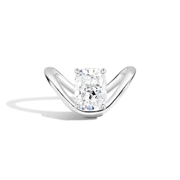 Zales x SHAHLA 3 CT. Certified Cushion-Cut Lab-Grown Diamond Solitaire Dip Engagement Ring in 14K White Gold (F/VS2)