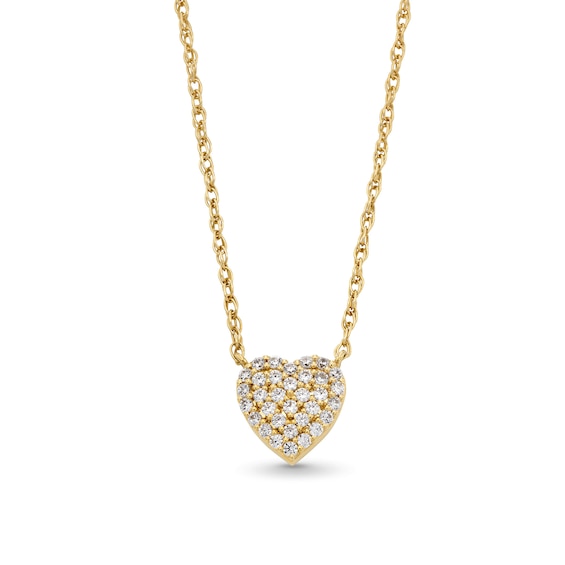 1/5 CT. T.w. Heart-Shaped Lab-Grown Multi-Diamond Frame Necklace in Sterling Silver with 14K Gold Plate (F/Si2)