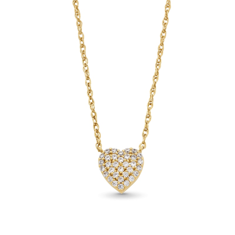 1/5 CT. T.W. Heart-Shaped Lab-Created Multi-Diamond Frame Necklace in Sterling Silver with 14K Gold Plate (F/SI2)