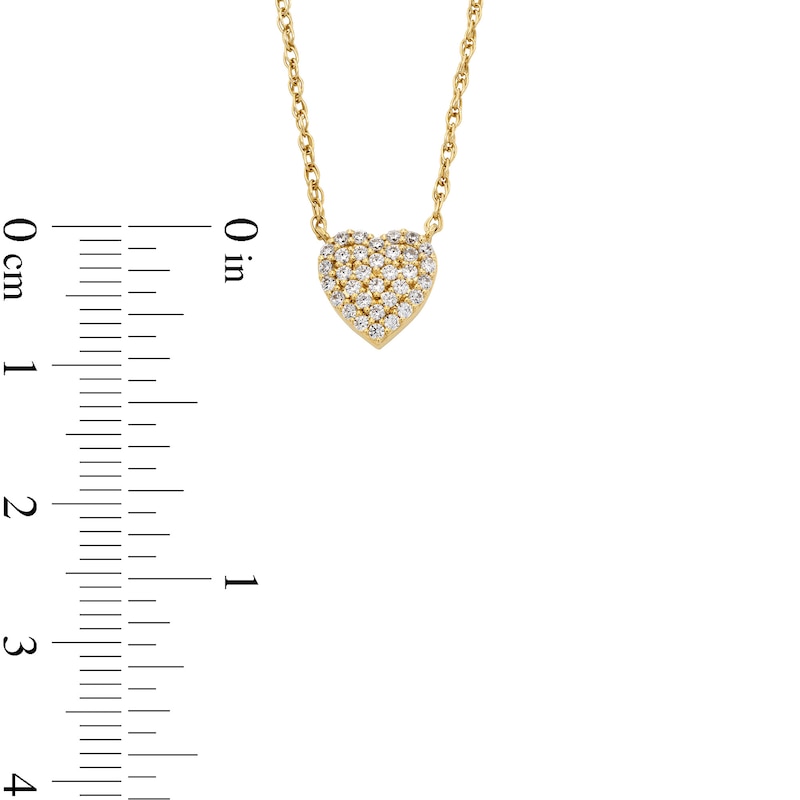 1/5 CT. T.W. Heart-Shaped Lab-Created Multi-Diamond Frame Necklace in Sterling Silver with 14K Gold Plate (F/SI2)