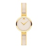 Thumbnail Image 1 of Ladies' Movado Moda Gold-Tone PVD Ceramic Bangle Watch with Taupe Dial (Model: 0607867)
