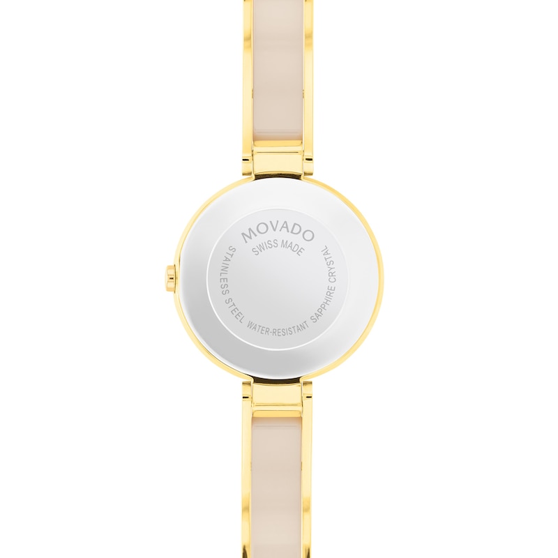 Main Image 3 of Ladies' Movado Moda Gold-Tone PVD Ceramic Bangle Watch with Taupe Dial (Model: 0607867)