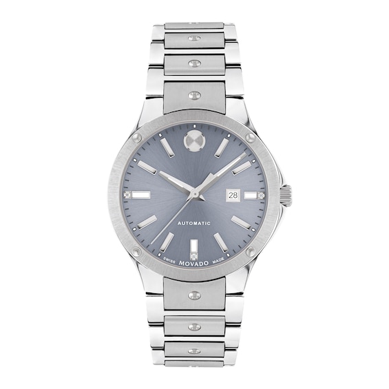 Ladies' Movado SE Automatic Diamond Accent Watch with Light Blue Dial (Model: 0607935)