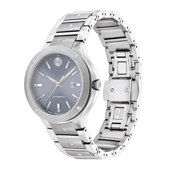 Ladies' Movado SE Automatic Diamond Accent Watch with Light Blue Dial (Model: 0607935)