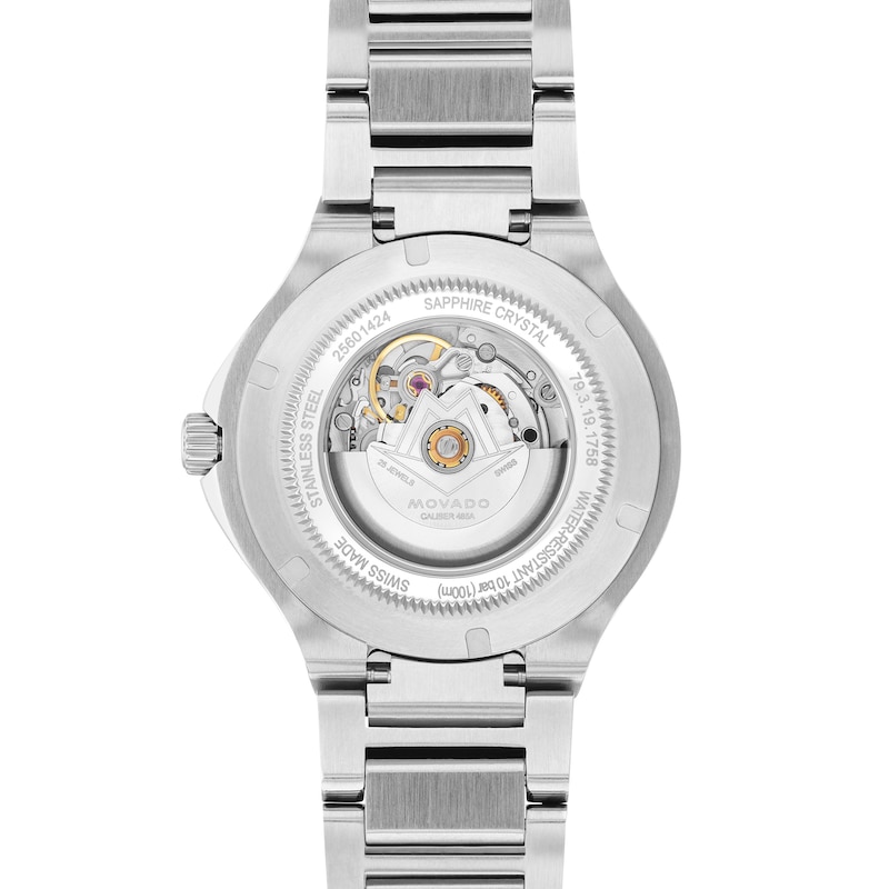 Main Image 3 of Ladies' Movado SE Automatic Diamond Accent Watch with Light Blue Dial (Model: 0607935)