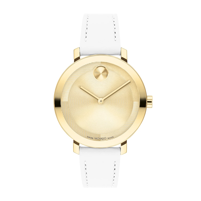 Ladies' Movado Bold® Evolution Gold-Tone IP Strap Watch with Textured Tonal Gold-Tone Dial (Model: 3601158)