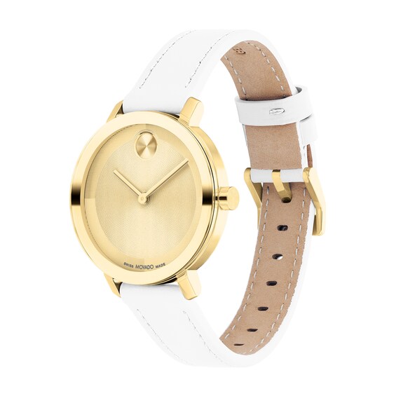 Ladies' Movado BoldÂ® Evolution Gold-Tone IP Strap Watch with Textured Tonal Gold-Tone Dial (Model: 3601158)