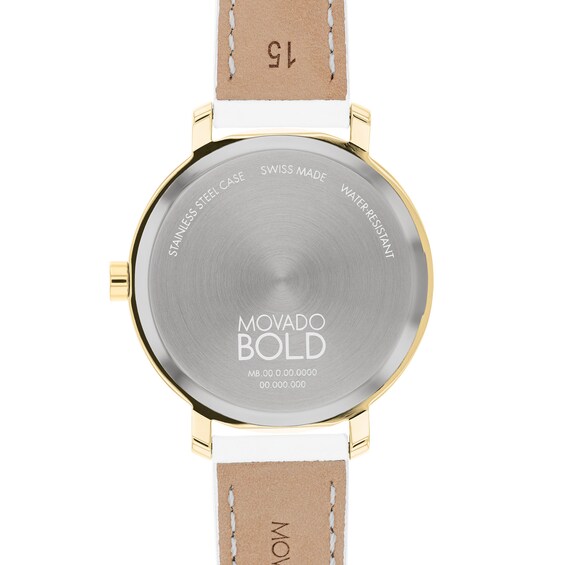 Ladies' Movado BoldÂ® Evolution Gold-Tone IP Strap Watch with Textured Tonal Gold-Tone Dial (Model: 3601158)