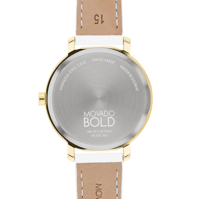 Ladies' Movado Bold® Evolution Gold-Tone IP Strap Watch with Textured Tonal Gold-Tone Dial (Model: 3601158)