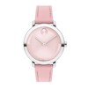 Thumbnail Image 1 of Ladies' Movado Bold® Evolution Pink Leather Strap Watch with Textured Tonal Pink Dial (Model: 3601159)
