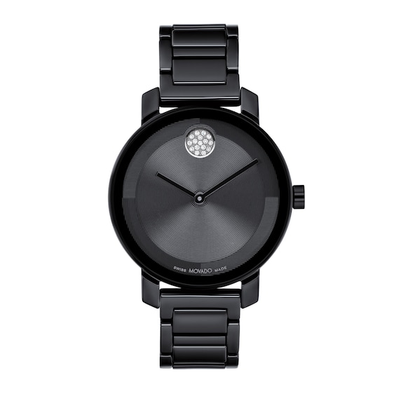 Ladies' Movado BoldÂ® Evolution Black Ceramic Watch with Crystal Accents (Model: 3601235)