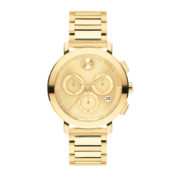 Ladies' Movado BoldÂ® Evolution Gold-Tone IP Chronograph Watch with Gold-Tone Dial (Model: 3600967)