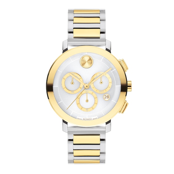 Ladies' Movado Bold® Evolution Two-Tone IP Chronograph Watch with Silver-Tone Dial (Model: 3600968)
