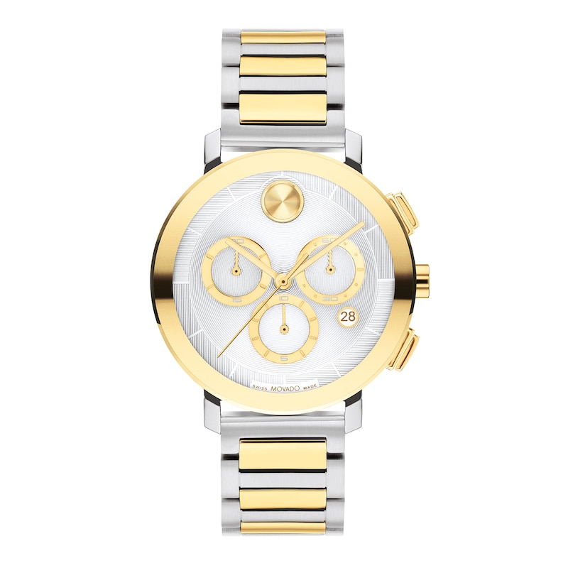 Ladies' Movado Bold® Evolution Two-Tone IP Chronograph Watch with Silver-Tone Dial (Model: 3600968)