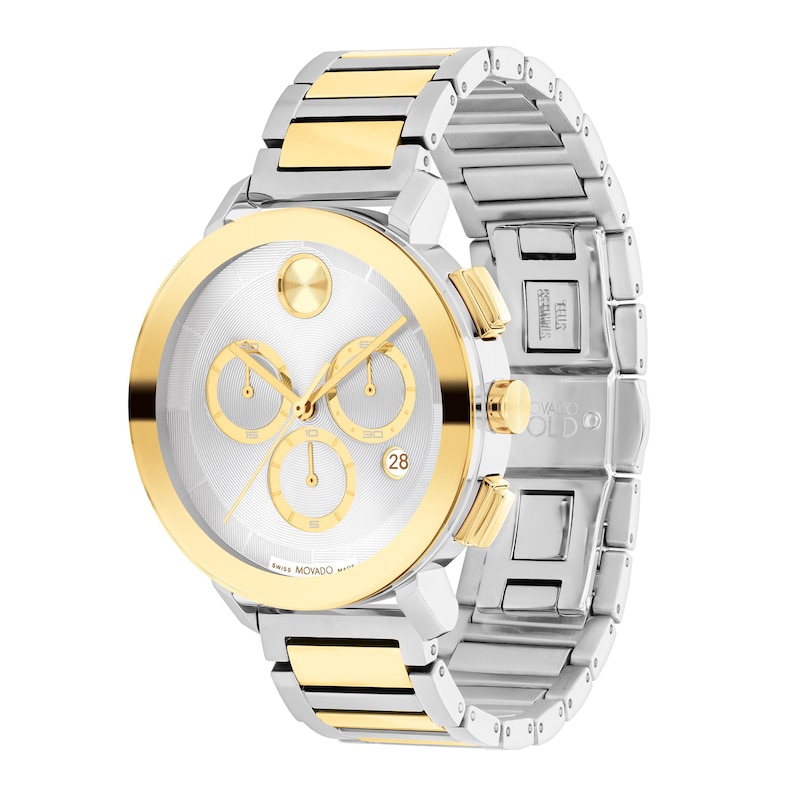 Ladies' Movado Bold® Evolution Two-Tone IP Chronograph Watch with Silver-Tone Dial (Model: 3600968)