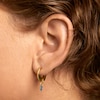 Thumbnail Image 2 of PDPAOLA™ at Zales Oval Blue Cubic Zirconia Dangle Hoop Earrings in Sterling Silver with 18K Gold Plate