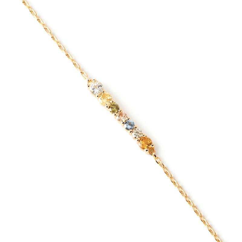 PDPAOLA™ at Zales Multi-Color Cubic Zirconia Line Bracelet in Sterling Silver with 18K Gold Plate