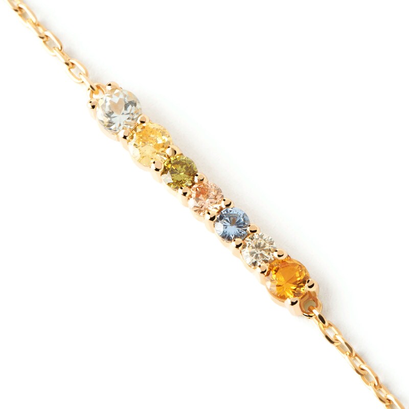 PDPAOLA™ at Zales Multi-Color Cubic Zirconia Line Bracelet in Sterling Silver with 18K Gold Plate