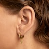 Thumbnail Image 2 of PDPAOLA™ at Zales Oval Green Cubic Zirconia Dangle Hoop Earrings in Sterling Silver with 18K Gold Plate