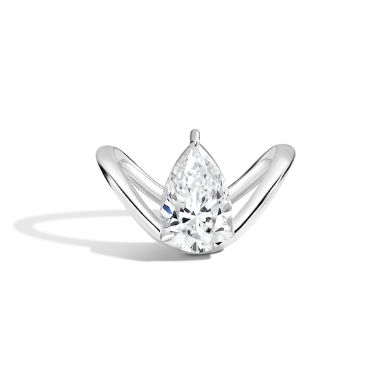 Zales x Shahla CT. Certified Pear-Shaped Lab-Grown Diamond Solitaire Dip Engagement Ring in 14K Gold (F/Vs2