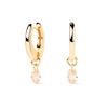 Thumbnail Image 1 of PDPAOLA™ at Zales Oval Pink Cubic Zirconia Dangle Hoop Earrings in Sterling Silver with 18K Gold Plate