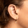 Thumbnail Image 2 of PDPAOLA™ at Zales Oval Pink Cubic Zirconia Dangle Hoop Earrings in Sterling Silver with 18K Gold Plate