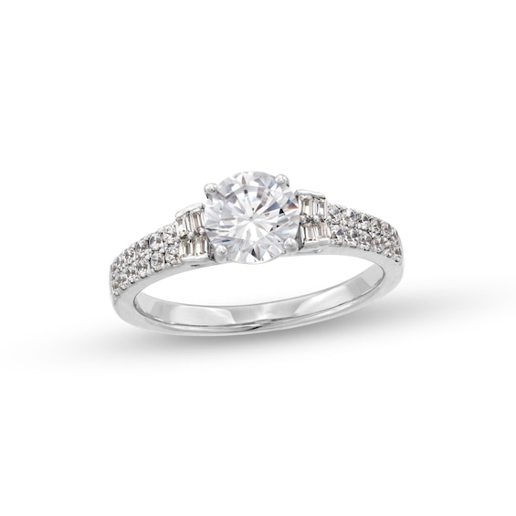 1-1/5 CT. T.w. Multi-Diamond Engagement Ring in 14K White Gold
