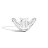 Thumbnail Image 1 of Zales x SHAHLA 3 CT. Certified Emerald-Cut Lab-Grown Diamond Solitaire Zaha Dip Engagement Ring in 14K White Gold